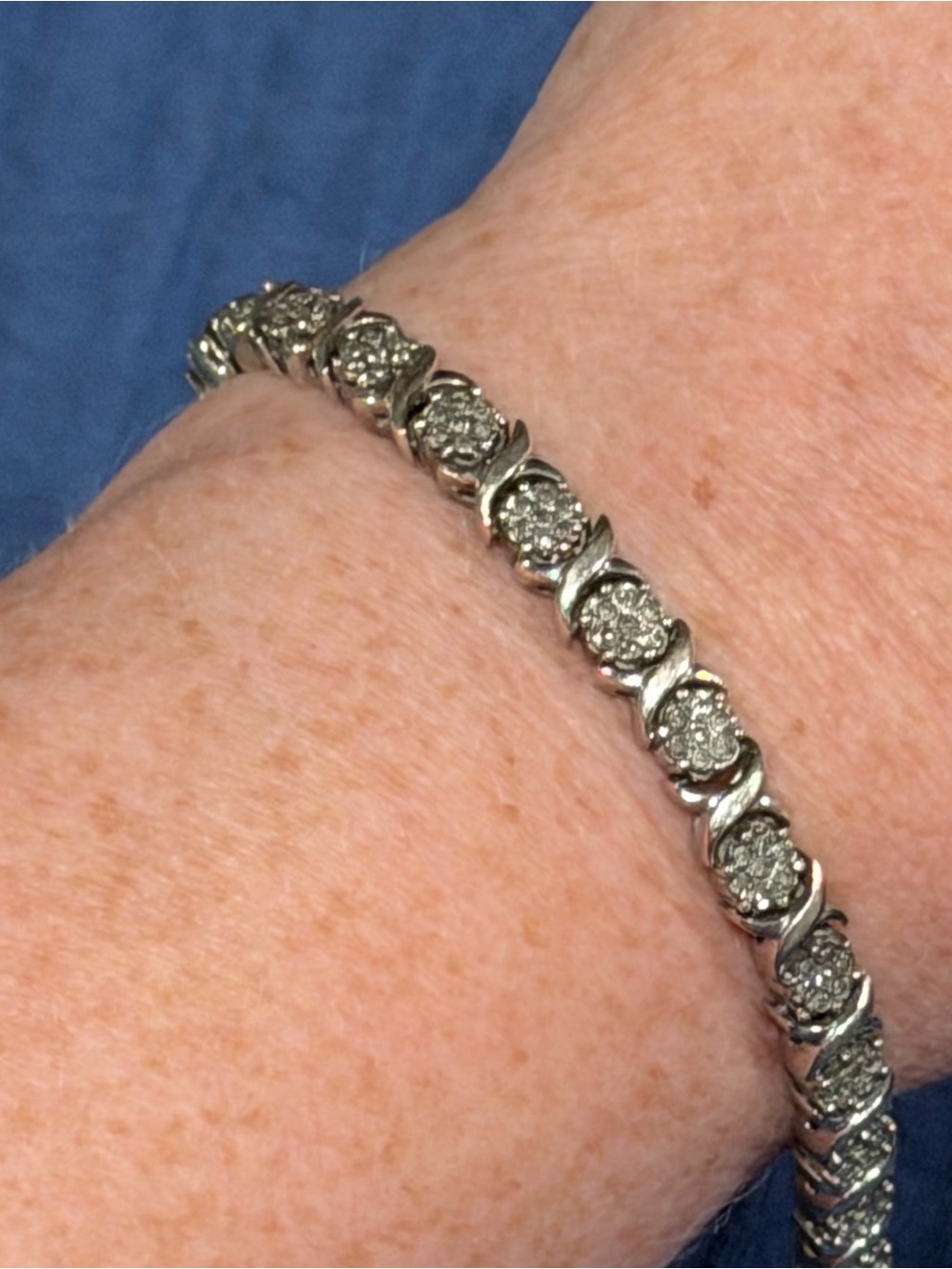 Kay Jewelers Silver-Tone Diamond Cluster Bracelet